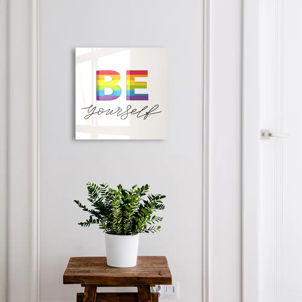 Cutie pentru chei de perete cu motiv motivațional curcubeu