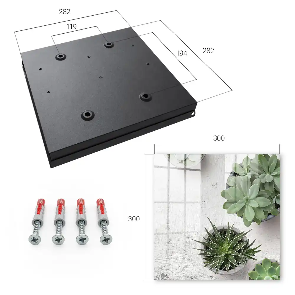Dulapior pentru chei cu model de plante suculente verzi pe fundal deschis