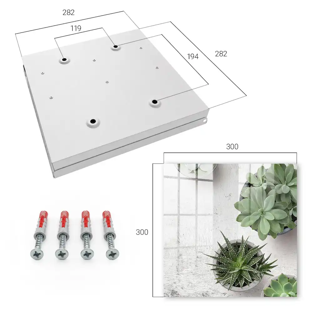 Dulapior pentru chei cu model de plante suculente verzi pe fundal deschis