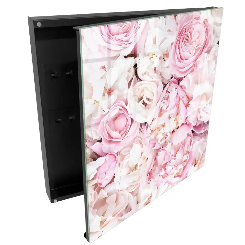 Dulapior pentru chei cu model floral pastelat elegant
