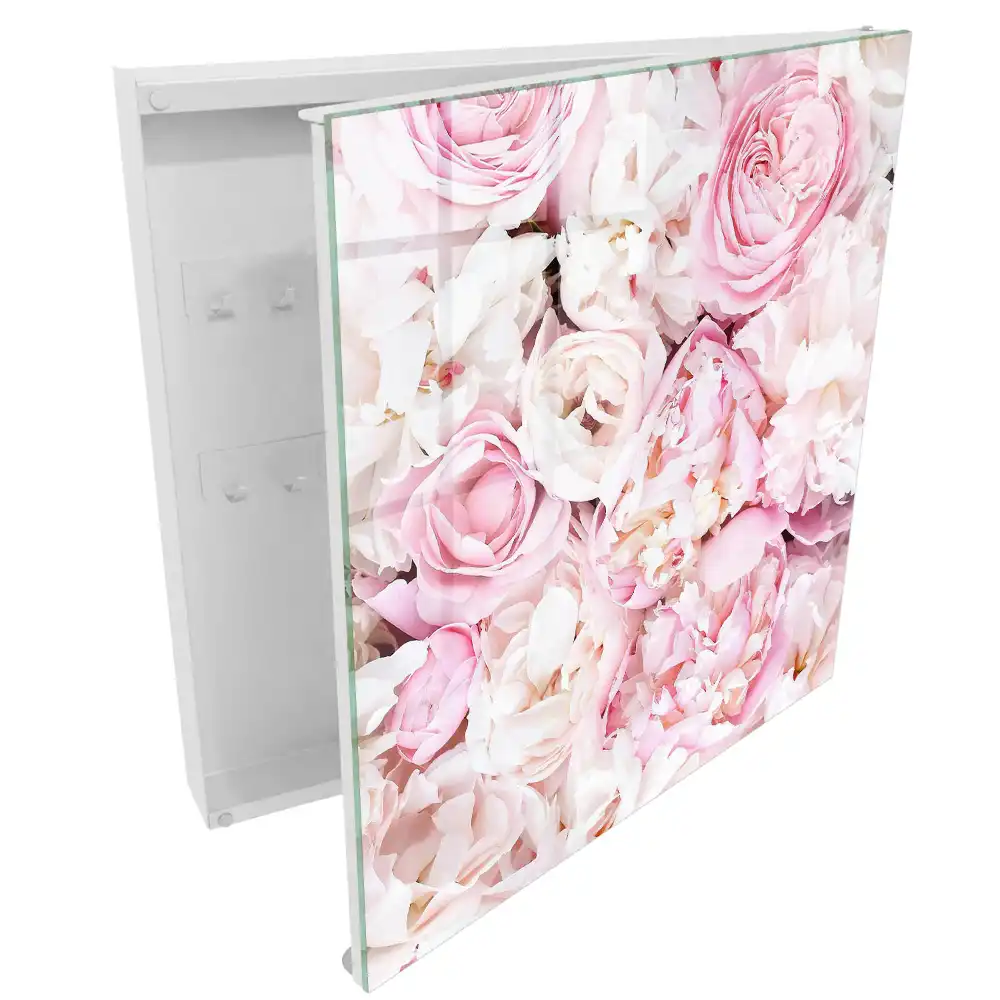 Dulapior pentru chei cu model floral pastelat elegant