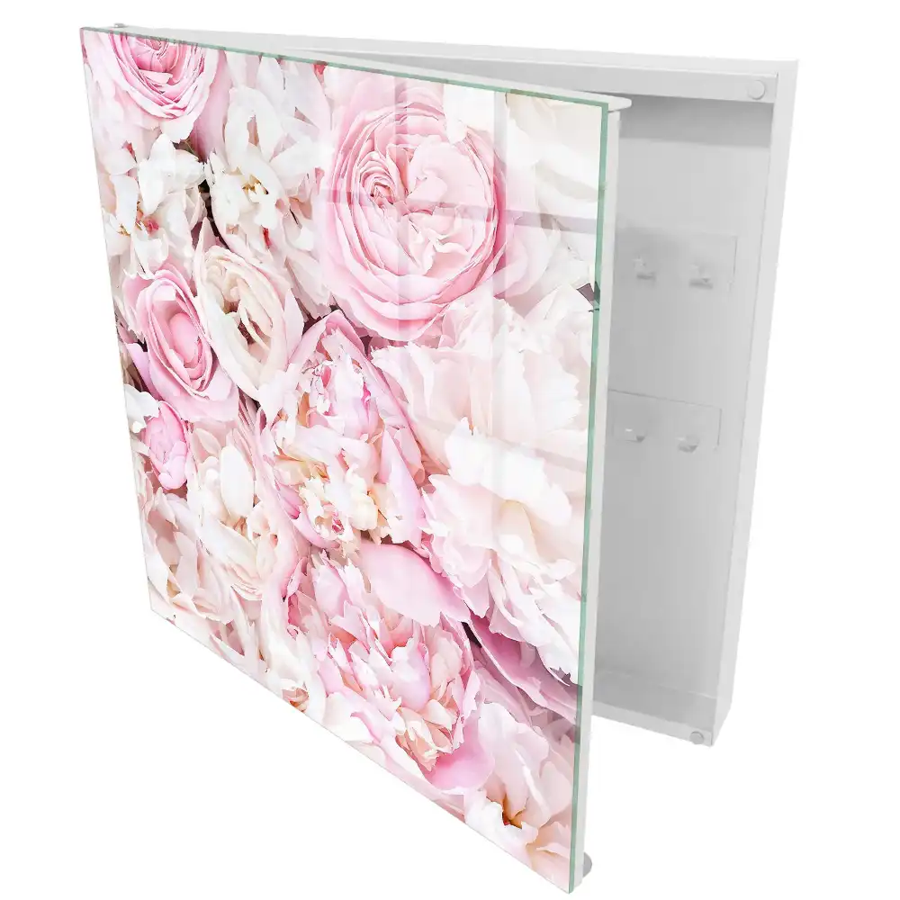 Dulapior pentru chei cu model floral pastelat elegant