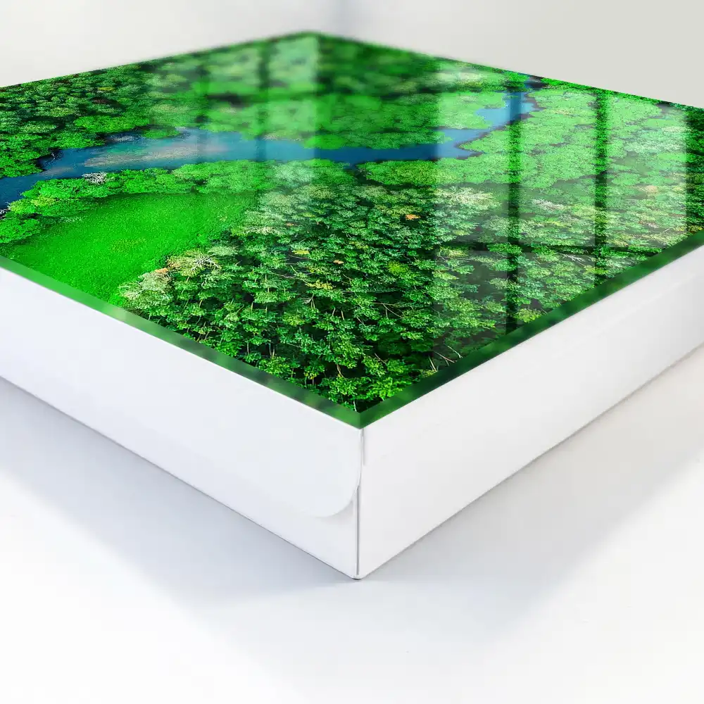 Casetă pentru chei cu design Peisaj cu pădure și râu