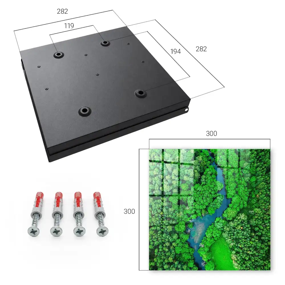 Casetă pentru chei cu design Peisaj cu pădure și râu