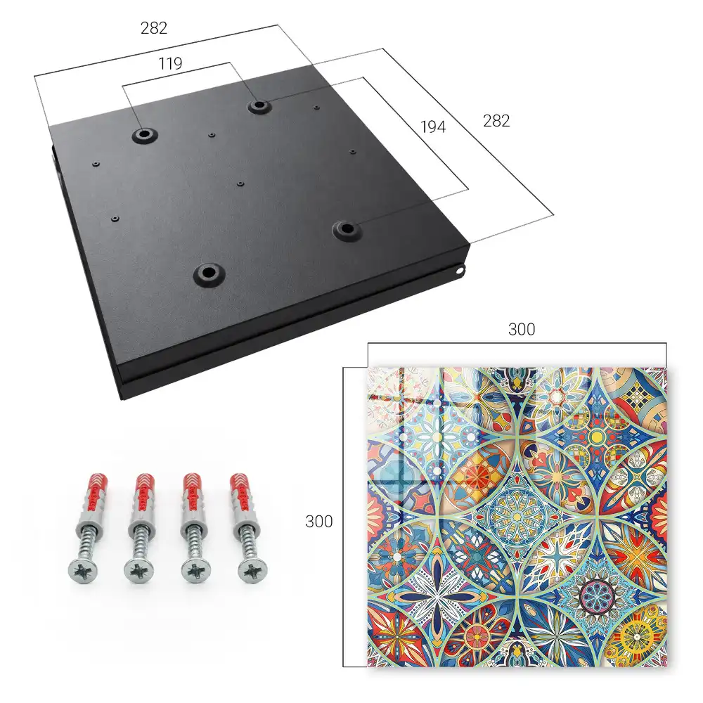 Casetă pentru chei cu modele geometrice și culori intense