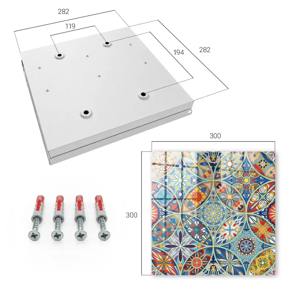 Casetă pentru chei cu modele geometrice și culori intense