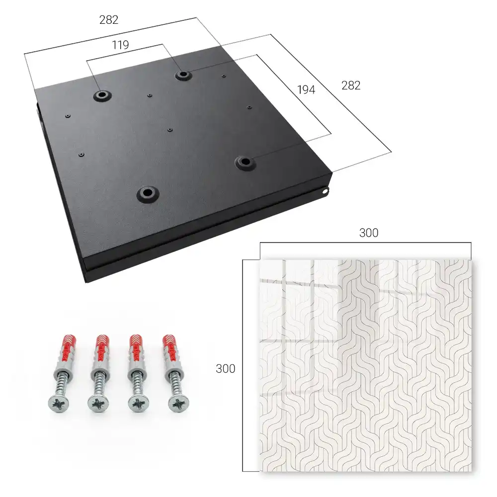 Casetă pentru chei cu model geometric și linii ondulate