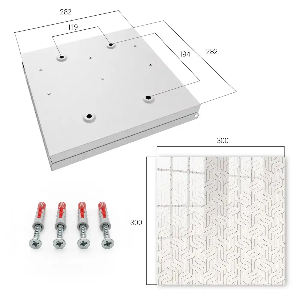 Casetă pentru chei cu model geometric și linii ondulate