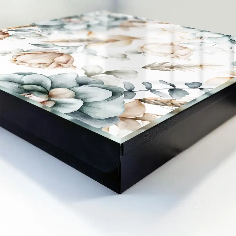 Suport de perete pentru chei cu model floral în culori delicate