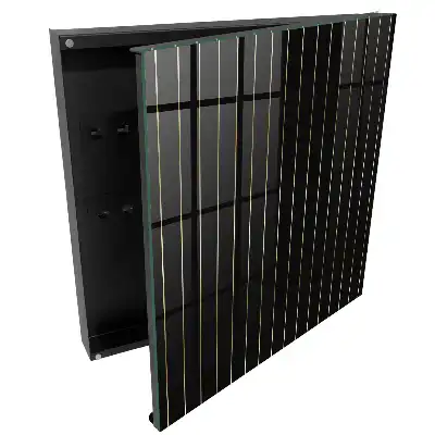 Casetă pentru chei cu design cu linii verticale pe fundal întunecat