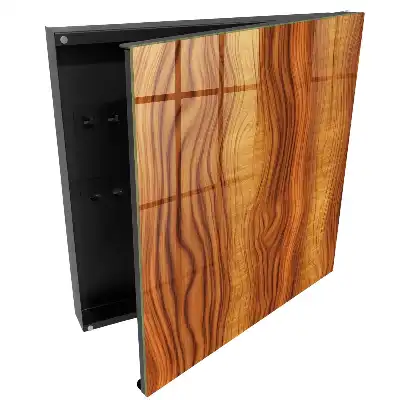 Cutie de chei din lemn cu design natural în tonuri de maro