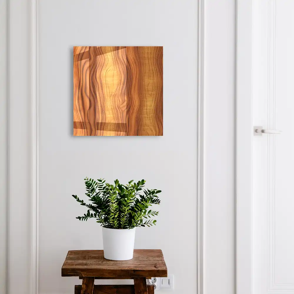 Cutie de chei din lemn cu design natural în tonuri de maro