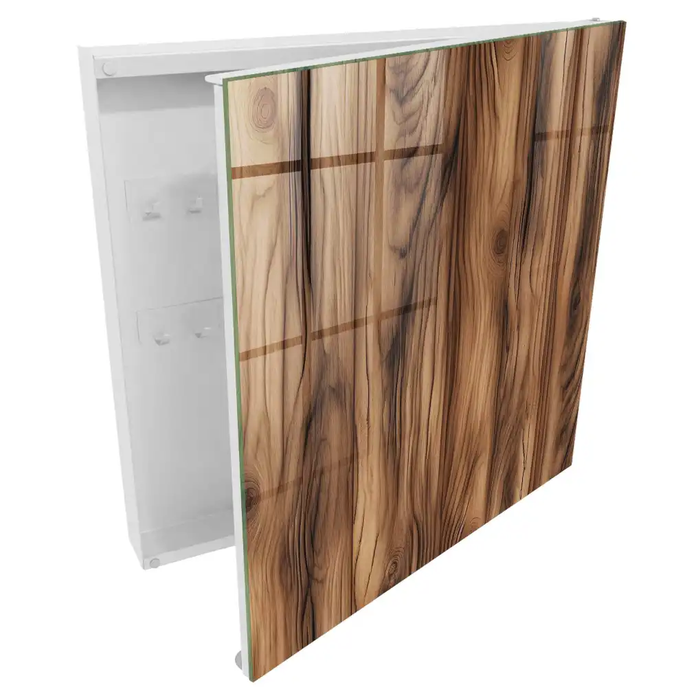 Dulapior pentru chei din lemn natural cu design expresiv
