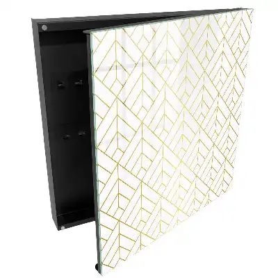 Suport pentru chei de perete cu design geometric modern și culori strălucitoare