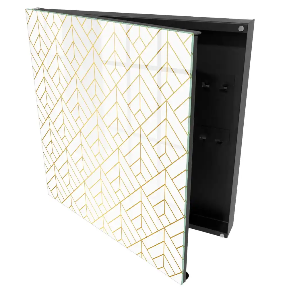 Suport pentru chei de perete cu design geometric modern și culori strălucitoare