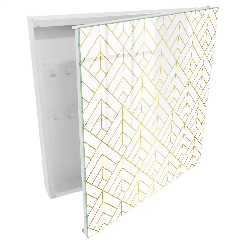 Suport pentru chei de perete cu design geometric modern și culori strălucitoare