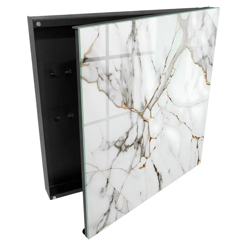Casetă pentru chei din marmură cu design elegant și aspect venos