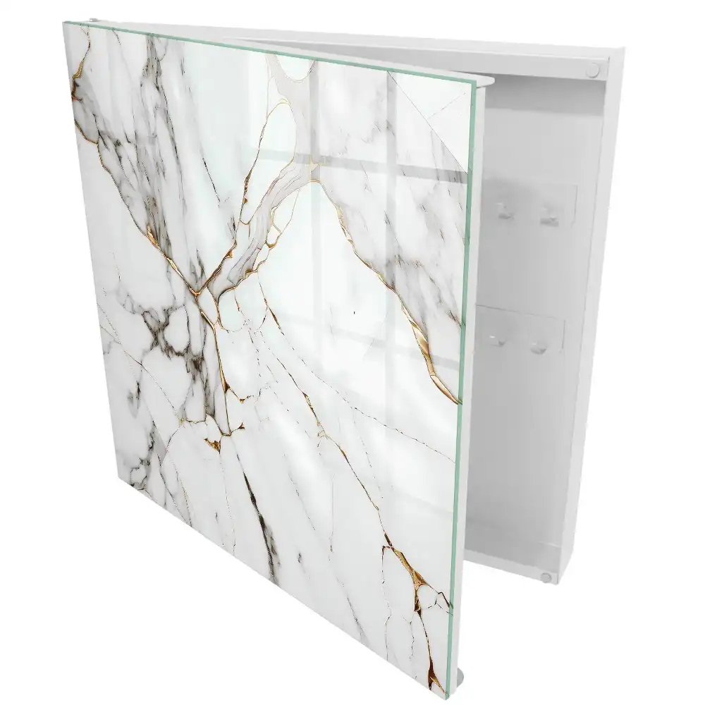Casetă pentru chei din marmură cu design elegant și aspect venos