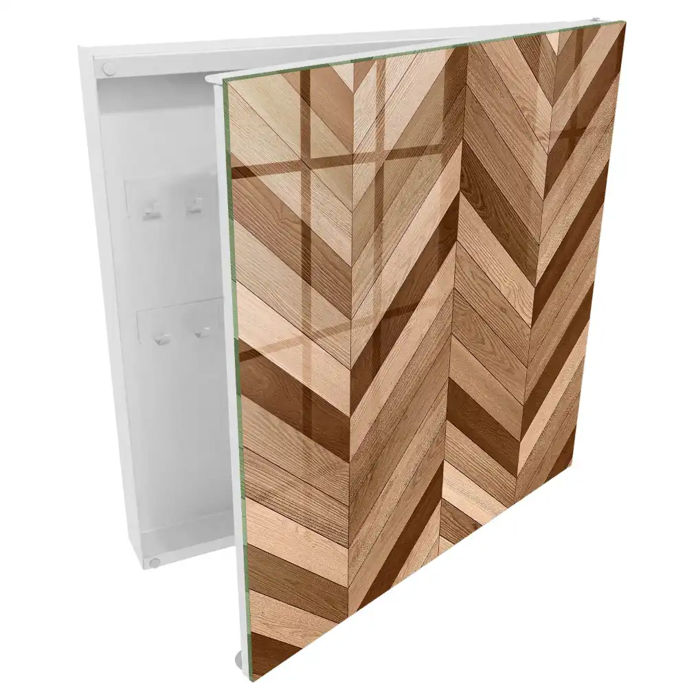 Dulap pentru chei cu design din lemn cu model în spic de hering