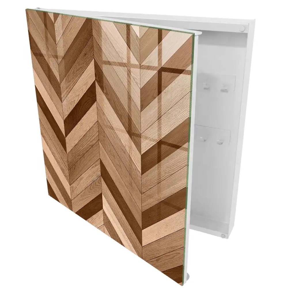 Dulap pentru chei cu design din lemn cu model în spic de hering
