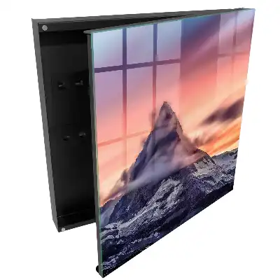 Dulapior pentru chei cu design montan și apus de soare