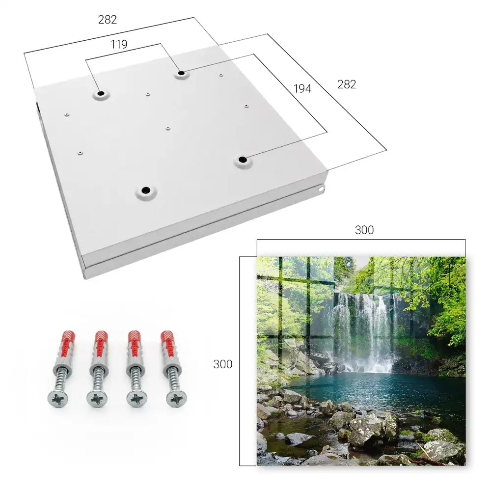 Casetă pentru chei cu design de cascadă și peisaj verde armonios