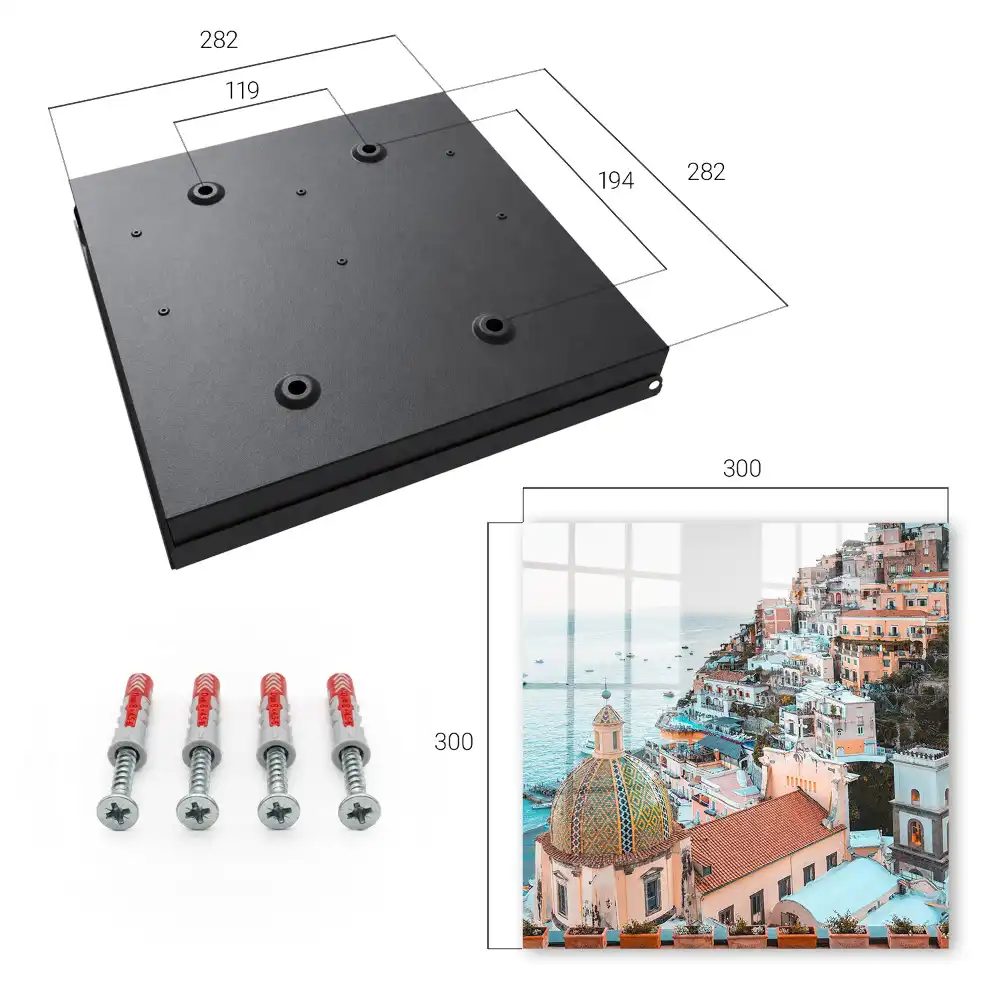 Suport pentru chei de perete cu design de oraș atmosferic lângă marea albastră