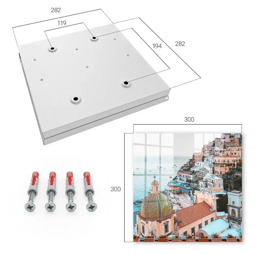 Suport pentru chei de perete cu design de oraș atmosferic lângă marea albastră