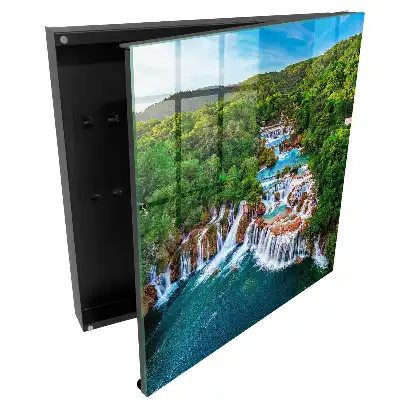 Casetă pentru chei cu design de cascadă și plante verzi