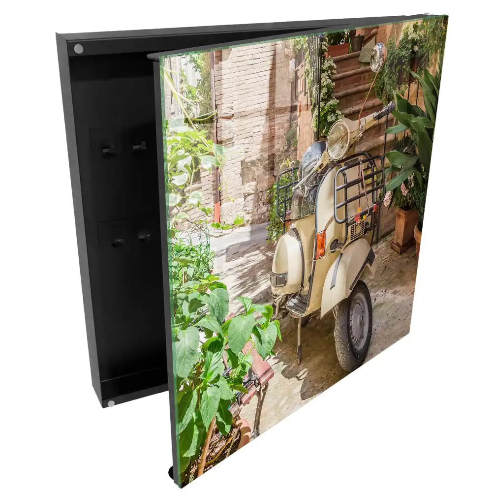 Casetă de chei pentru scuter clasic de stradă cu design verde