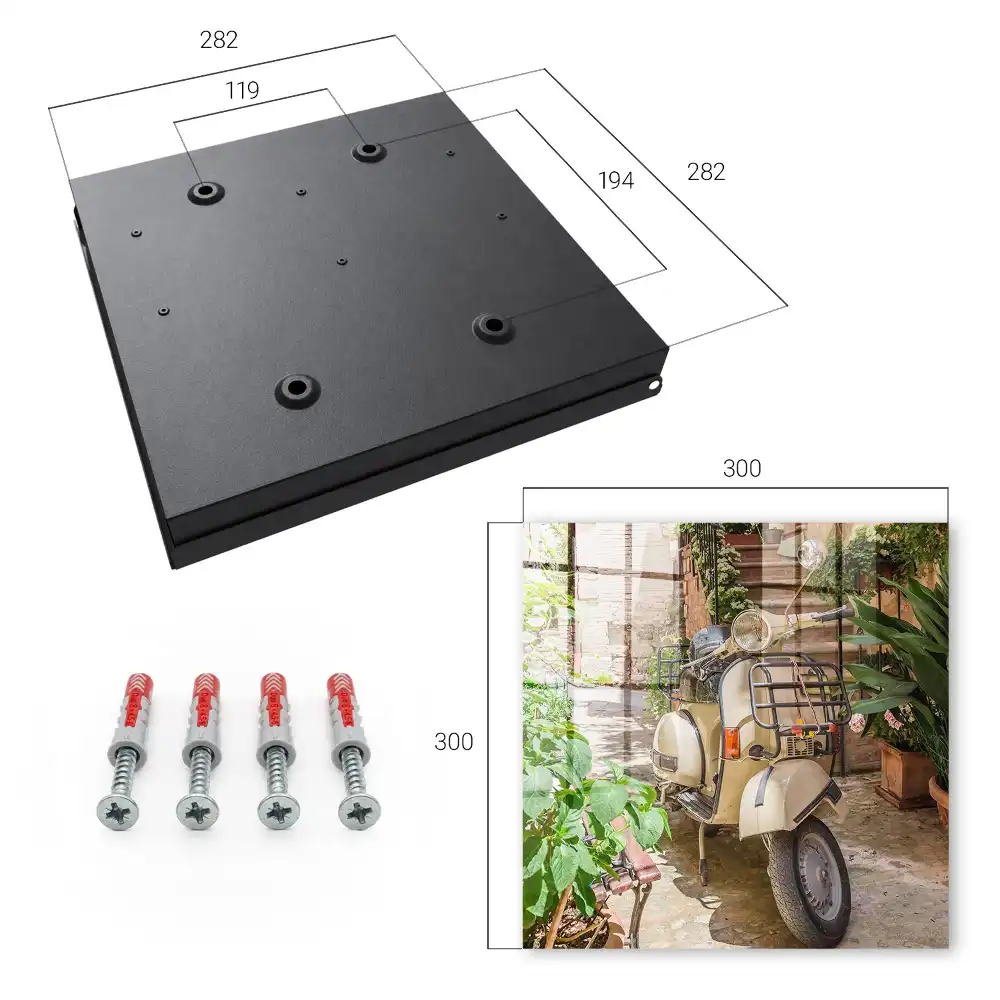 Casetă de chei pentru scuter clasic de stradă cu design verde
