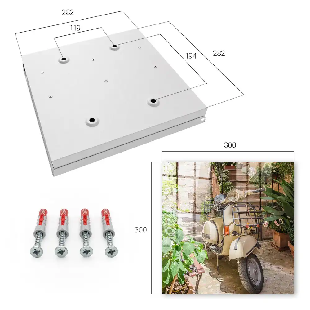 Casetă de chei pentru scuter clasic de stradă cu design verde