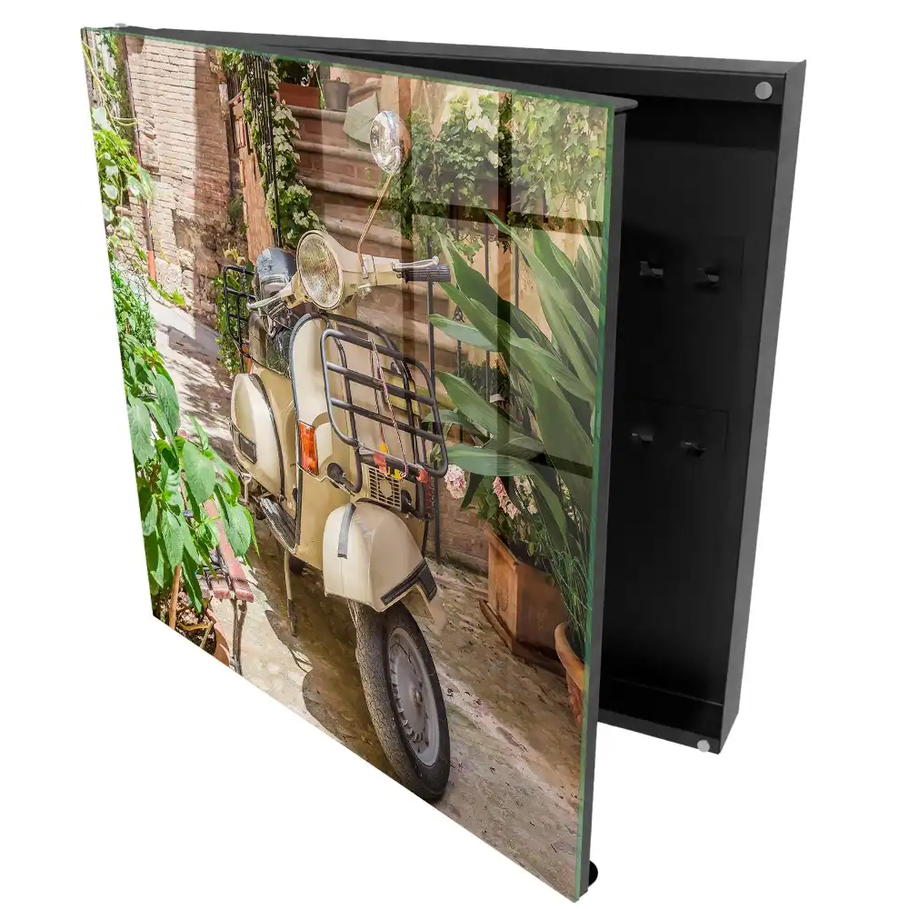 Casetă de chei pentru scuter clasic de stradă cu design verde