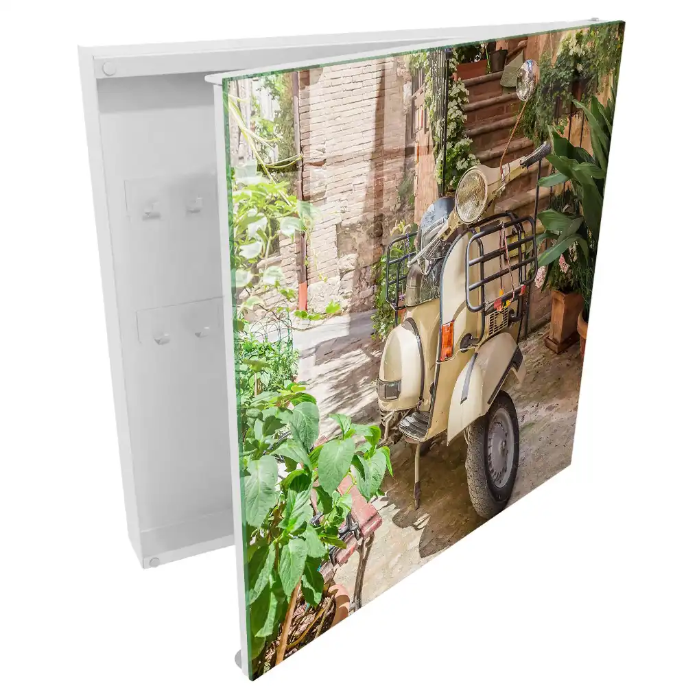 Casetă de chei pentru scuter clasic de stradă cu design verde