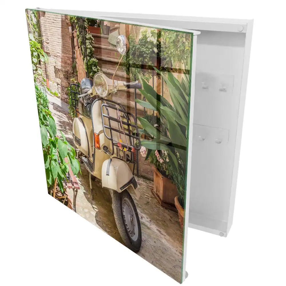 Casetă de chei pentru scuter clasic de stradă cu design verde
