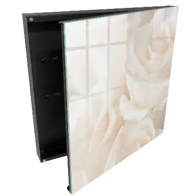 Dulapior pentru chei cu design floral cu trandafiri cremoși