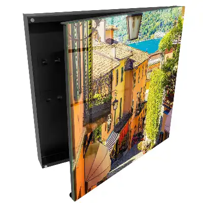 Dulapior pentru chei cu design de stradă fermecătoare și case colorate