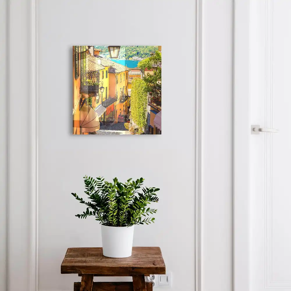 Dulapior pentru chei cu design de stradă fermecătoare și case colorate