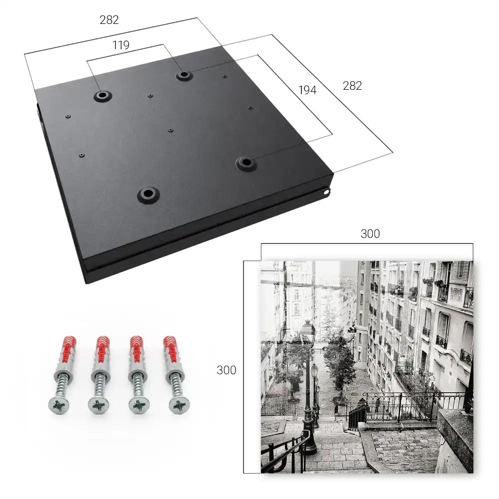 Casetă pentru chei cu design de alee și case de tip bloc