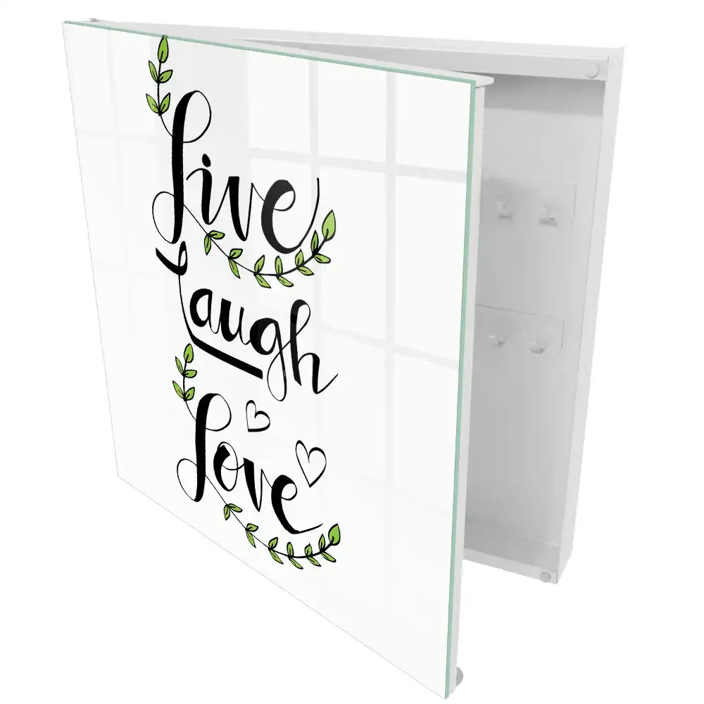 Dulapior pentru chei cu mesaje inspiraționale și design cu plante verzi