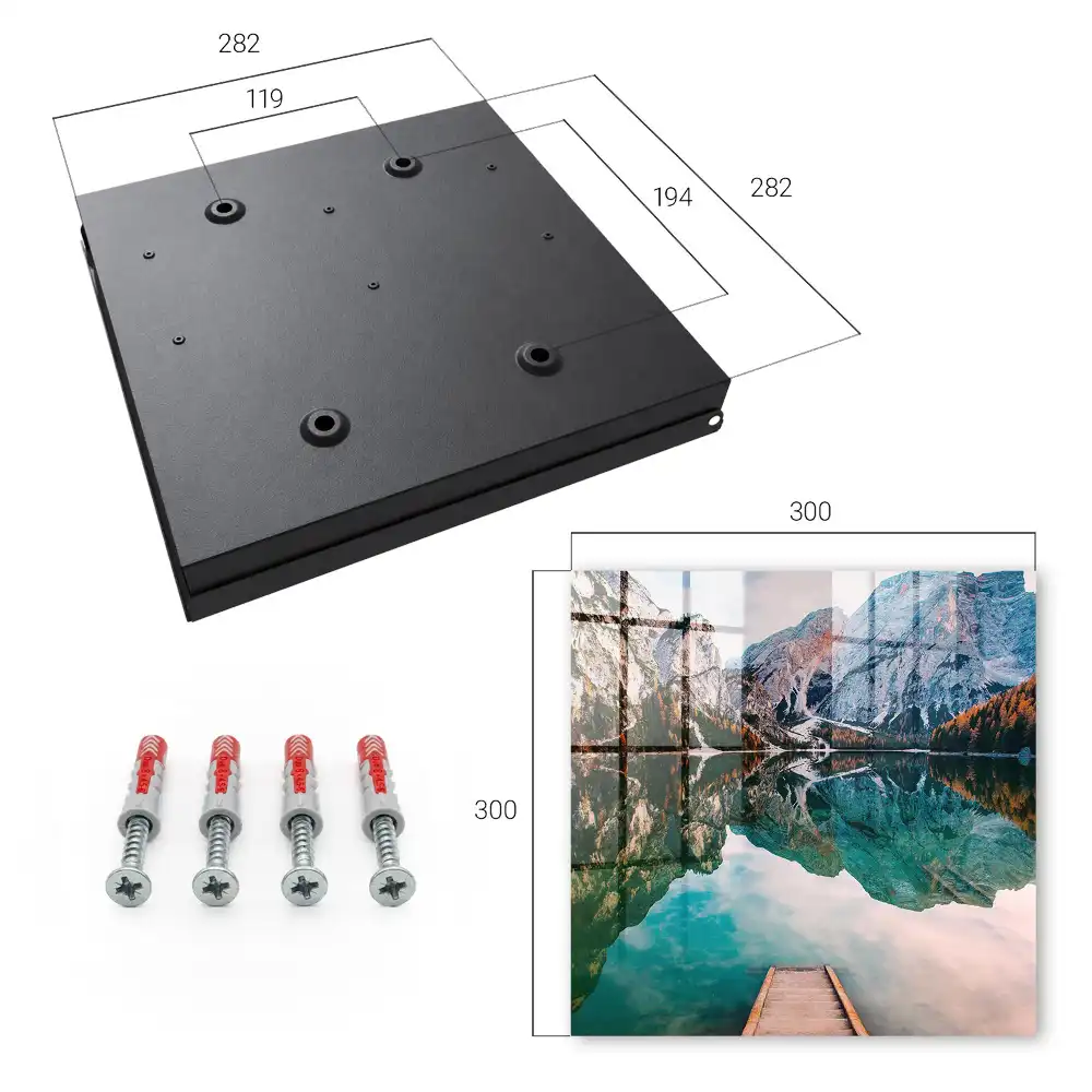 Casetă pentru chei cu design montan și lac în culori vii