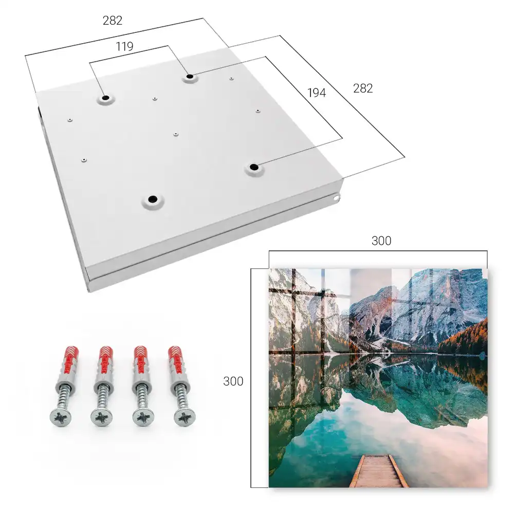 Casetă pentru chei cu design montan și lac în culori vii