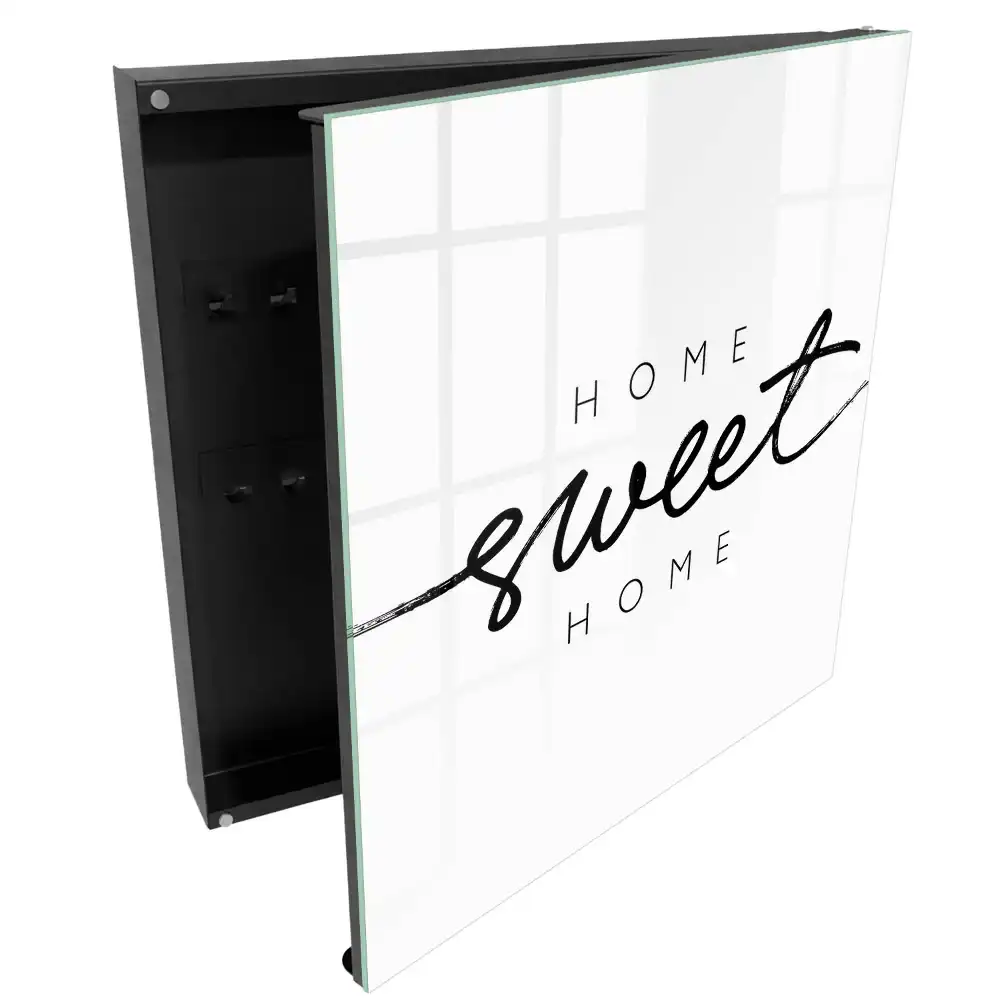Casetă pentru chei cu design minimalist alb-negru