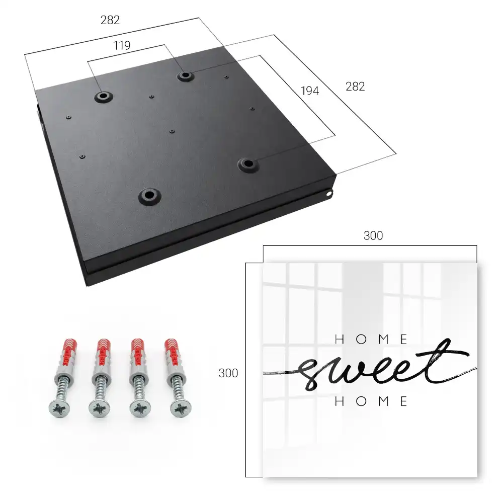 Casetă pentru chei cu design minimalist alb-negru