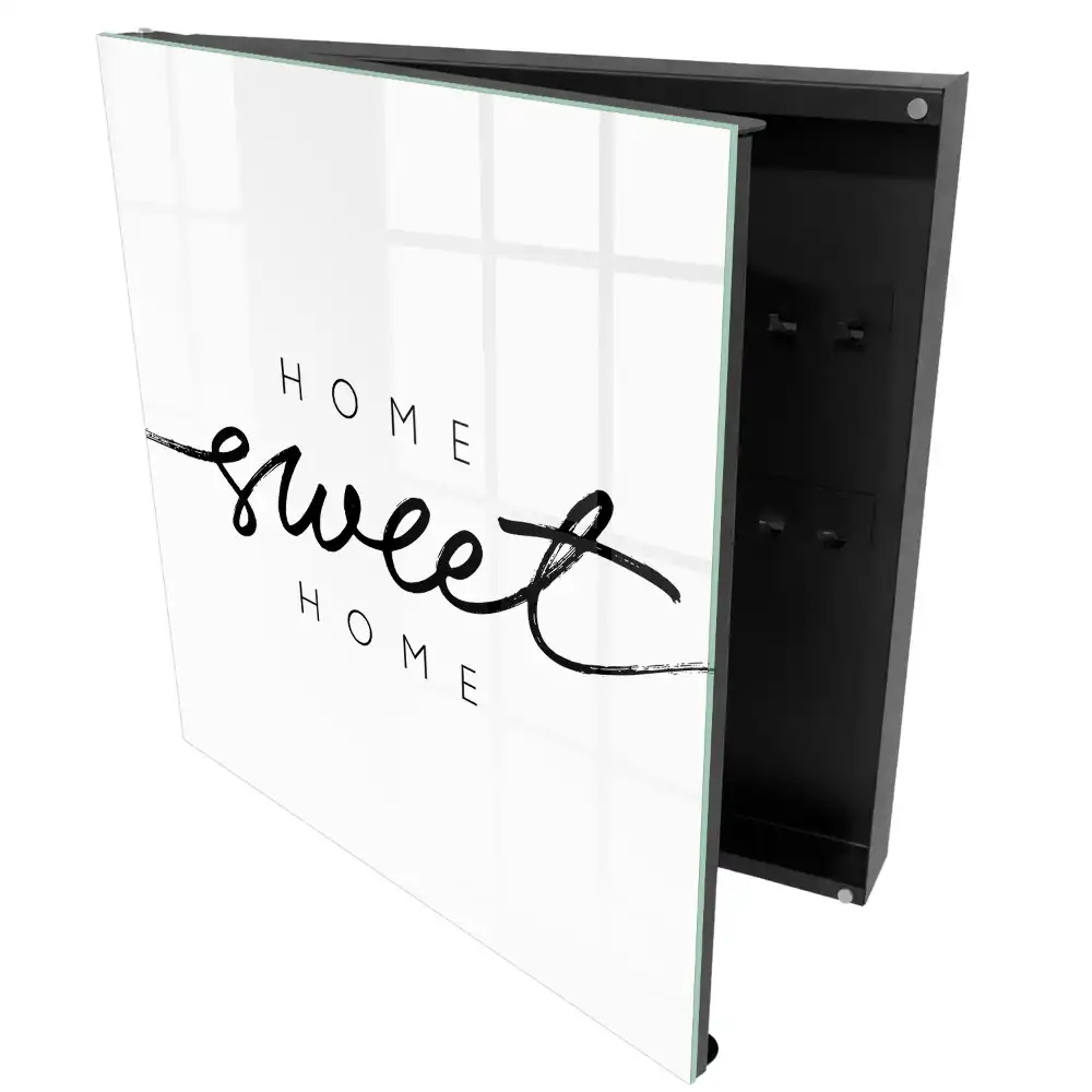 Casetă pentru chei cu design minimalist alb-negru