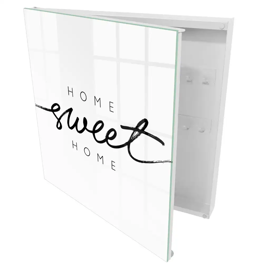 Casetă pentru chei cu design minimalist alb-negru