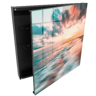 Casetă de chei mare cu model apus de soare