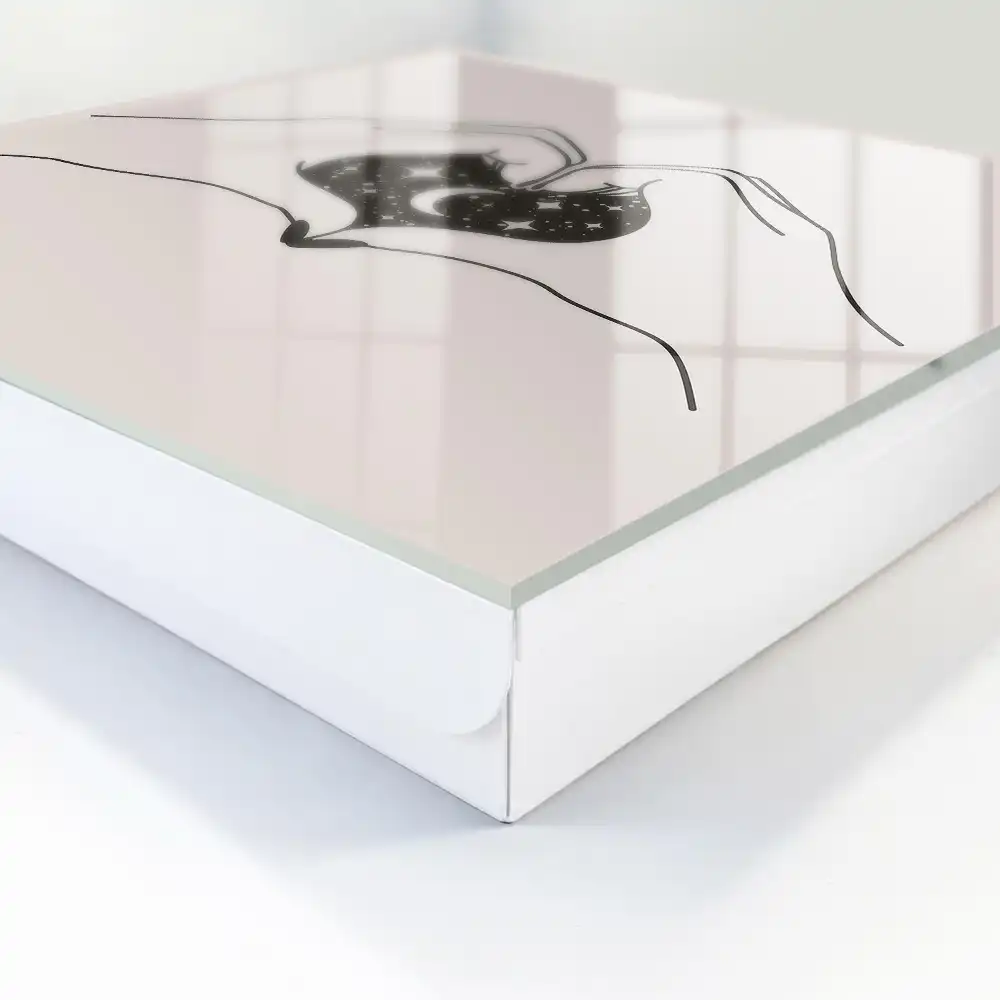 Casetă pentru chei cu design minimalist în formă de inimă cu lună și stele