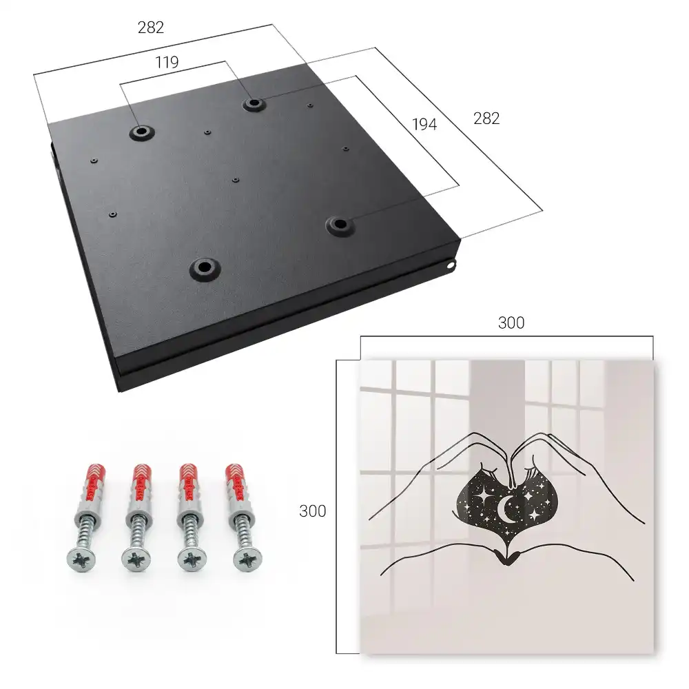 Casetă pentru chei cu design minimalist în formă de inimă cu lună și stele