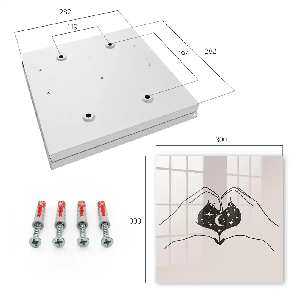 Casetă pentru chei cu design minimalist în formă de inimă cu lună și stele